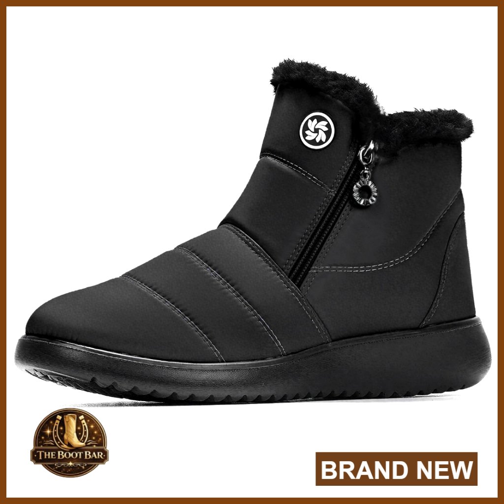 Waterproof Snow Boots With Faux Fur Lining And Shock-Absorbing Sole